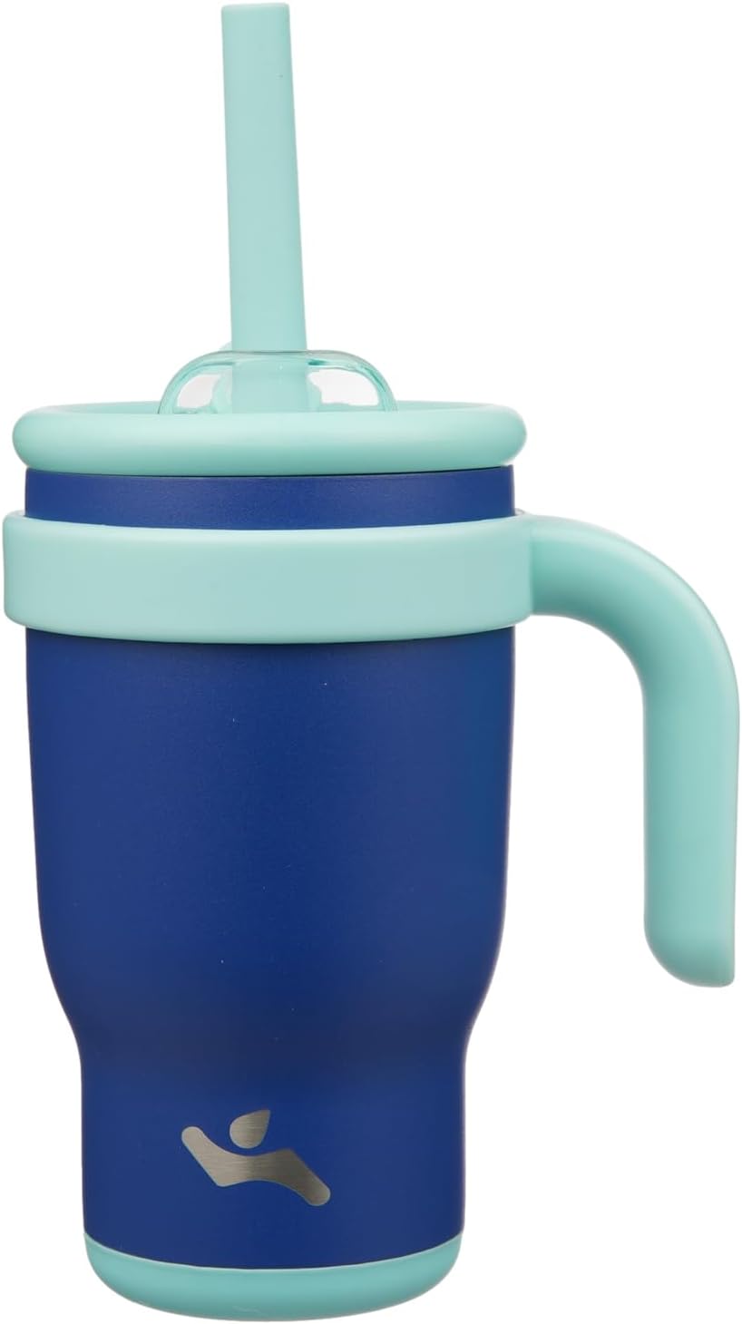 30 oz Tumbler with Handle and Straw, Insulated Travel Mug | Lime; BPA-free, spill-resistant tumbler with 2 straws and 2-in-1 lid for coffee, office, travel & daily use