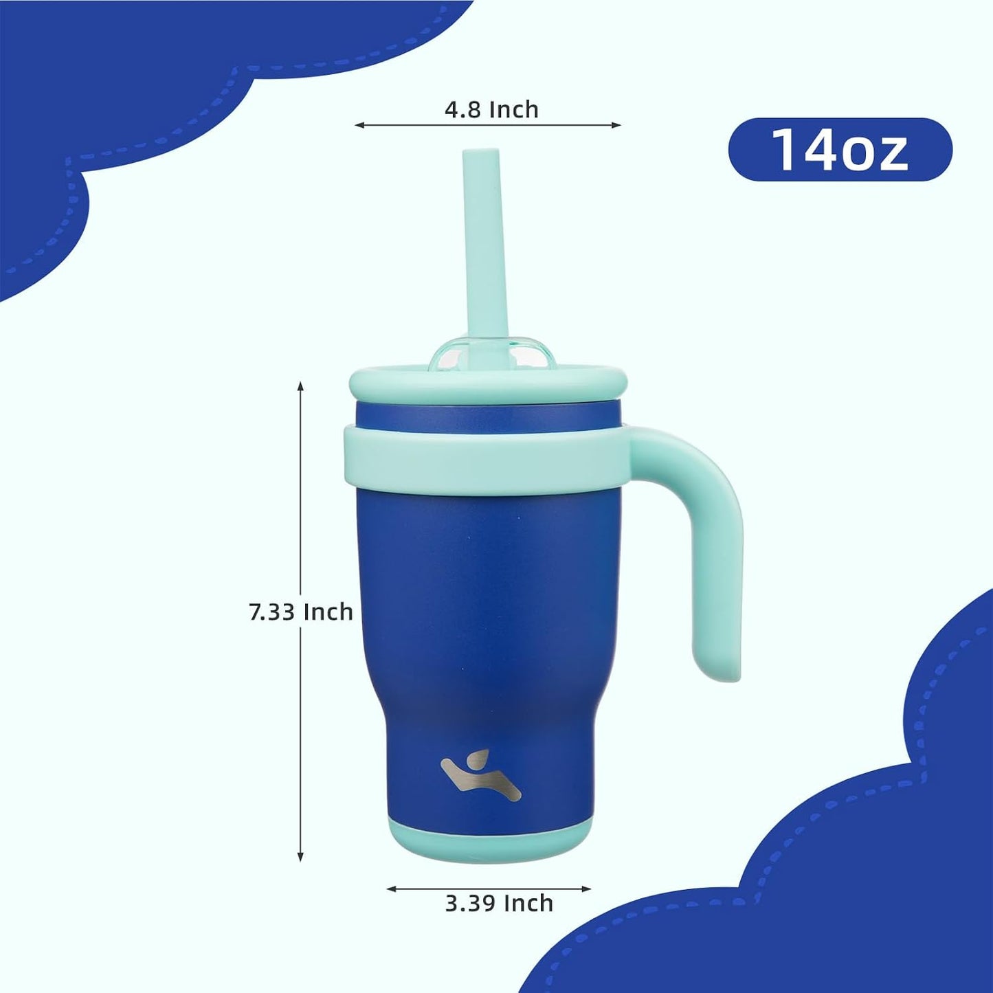 30 oz Tumbler with Handle and Straw, Insulated Travel Mug | Lime; BPA-free, spill-resistant tumbler with 2 straws and 2-in-1 lid for coffee, office, travel & daily use