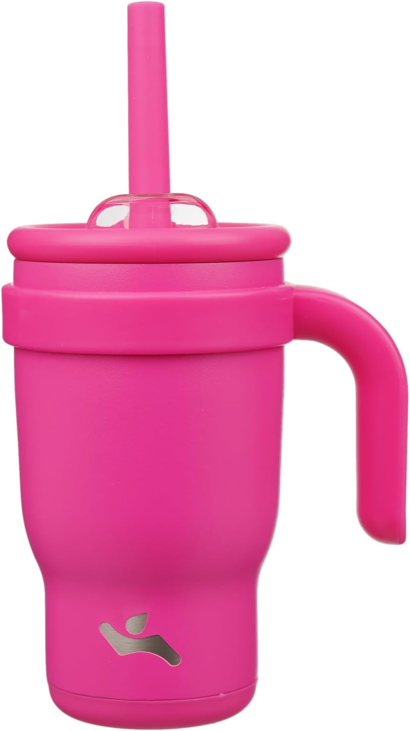 30 oz Tumbler with Handle and Straw, Insulated Travel Mug | Lime; BPA-free, spill-resistant tumbler with 2 straws and 2-in-1 lid for coffee, office, travel & daily use