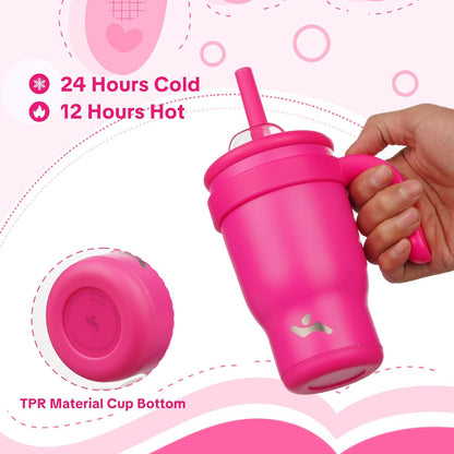 30 oz Tumbler with Handle and Straw, Insulated Travel Mug | Lime; BPA-free, spill-resistant tumbler with 2 straws and 2-in-1 lid for coffee, office, travel & daily use