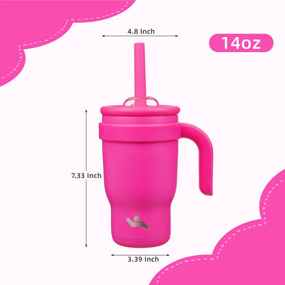 30 oz Tumbler with Handle and Straw, Insulated Travel Mug | Lime; BPA-free, spill-resistant tumbler with 2 straws and 2-in-1 lid for coffee, office, travel & daily use