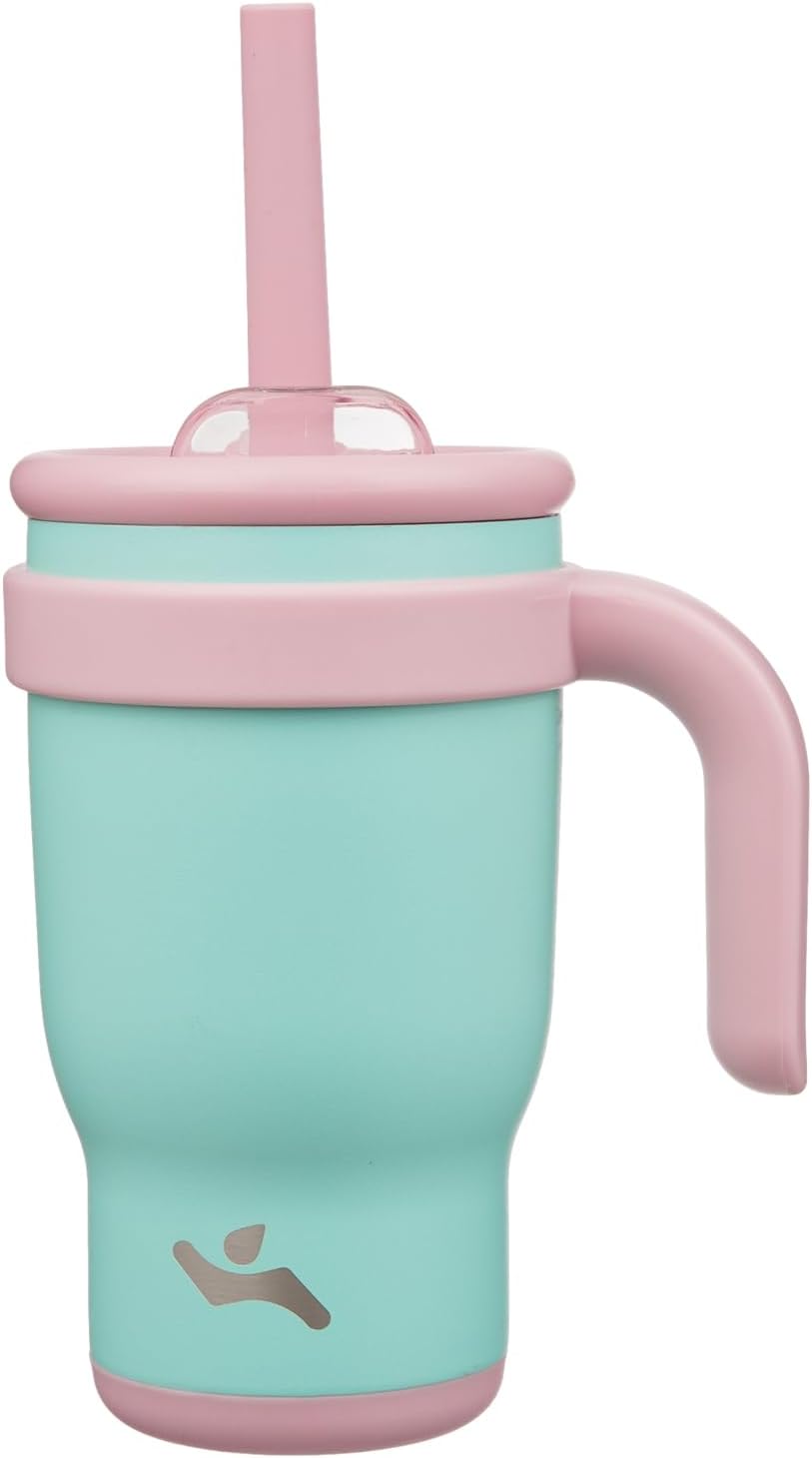 30 oz Tumbler with Handle and Straw, Insulated Travel Mug | Lime; BPA-free, spill-resistant tumbler with 2 straws and 2-in-1 lid for coffee, office, travel & daily use