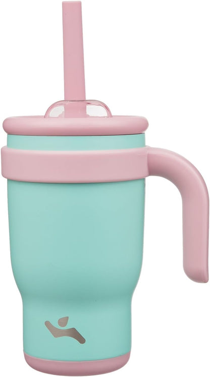 30 oz Tumbler with Handle and Straw, Insulated Travel Mug | Lime; BPA-free, spill-resistant tumbler with 2 straws and 2-in-1 lid for coffee, office, travel & daily use
