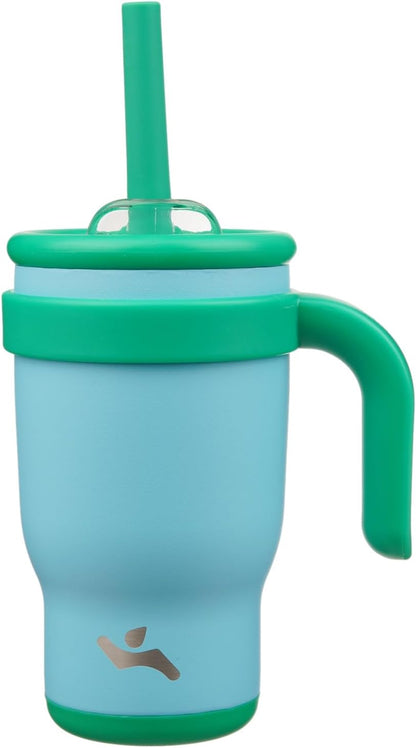 30 oz Tumbler with Handle and Straw, Insulated Travel Mug | Lime; BPA-free, spill-resistant tumbler with 2 straws and 2-in-1 lid for coffee, office, travel & daily use