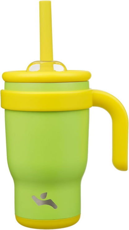 30 oz Tumbler with Handle and Straw, Insulated Travel Mug | Lime; BPA-free, spill-resistant tumbler with 2 straws and 2-in-1 lid for coffee, office, travel & daily use