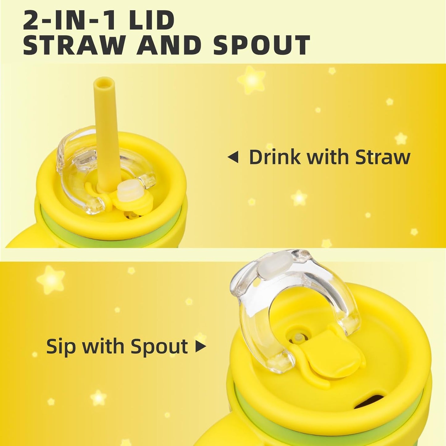 30 oz Tumbler with Handle and Straw, Insulated Travel Mug | Lime; BPA-free, spill-resistant tumbler with 2 straws and 2-in-1 lid for coffee, office, travel & daily use