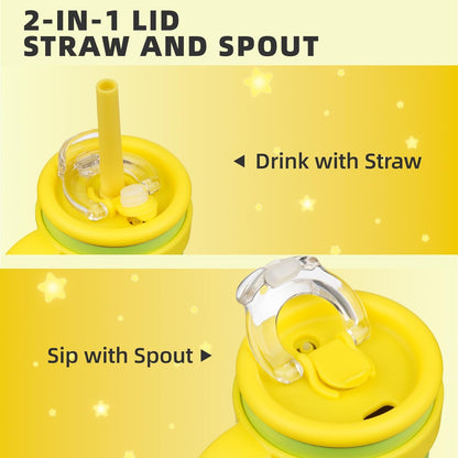30 oz Tumbler with Handle and Straw, Insulated Travel Mug | Lime; BPA-free, spill-resistant tumbler with 2 straws and 2-in-1 lid for coffee, office, travel & daily use