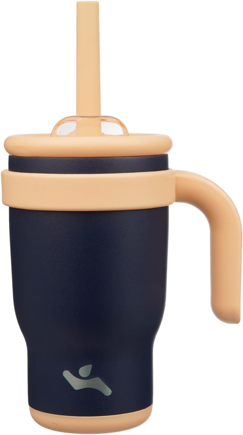 30 oz Tumbler with Handle and Straw, Insulated Travel Mug | Lime; BPA-free, spill-resistant tumbler with 2 straws and 2-in-1 lid for coffee, office, travel & daily use