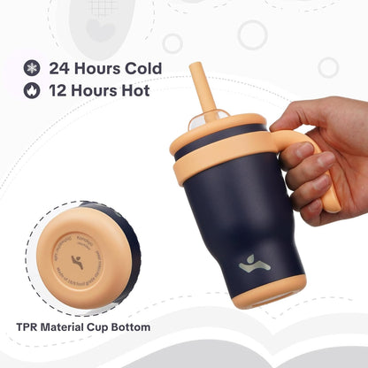30 oz Tumbler with Handle and Straw, Insulated Travel Mug | Lime; BPA-free, spill-resistant tumbler with 2 straws and 2-in-1 lid for coffee, office, travel & daily use