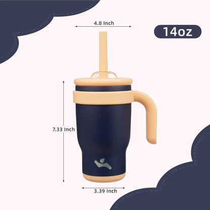 30 oz Tumbler with Handle and Straw, Insulated Travel Mug | Lime; BPA-free, spill-resistant tumbler with 2 straws and 2-in-1 lid for coffee, office, travel & daily use
