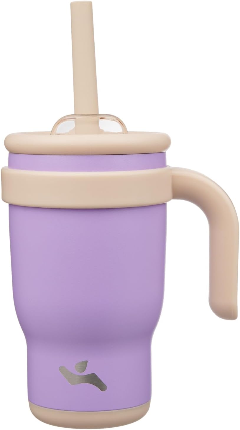 30 oz Tumbler with Handle and Straw, Insulated Travel Mug | Lime; BPA-free, spill-resistant tumbler with 2 straws and 2-in-1 lid for coffee, office, travel & daily use