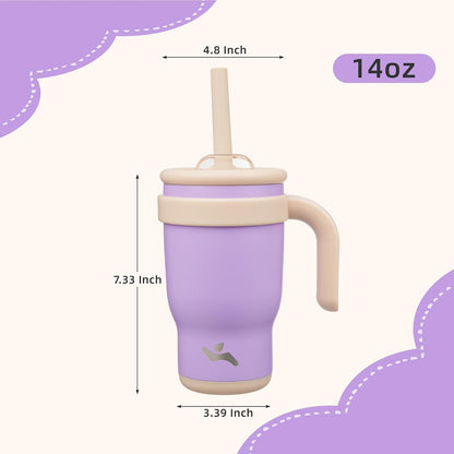 30 oz Tumbler with Handle and Straw, Insulated Travel Mug | Lime; BPA-free, spill-resistant tumbler with 2 straws and 2-in-1 lid for coffee, office, travel & daily use