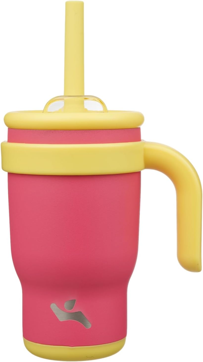 30 oz Tumbler with Handle and Straw, Insulated Travel Mug | Lime; BPA-free, spill-resistant tumbler with 2 straws and 2-in-1 lid for coffee, office, travel & daily use