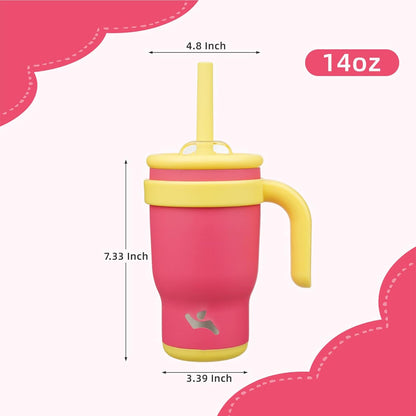30 oz Tumbler with Handle and Straw, Insulated Travel Mug | Lime; BPA-free, spill-resistant tumbler with 2 straws and 2-in-1 lid for coffee, office, travel & daily use