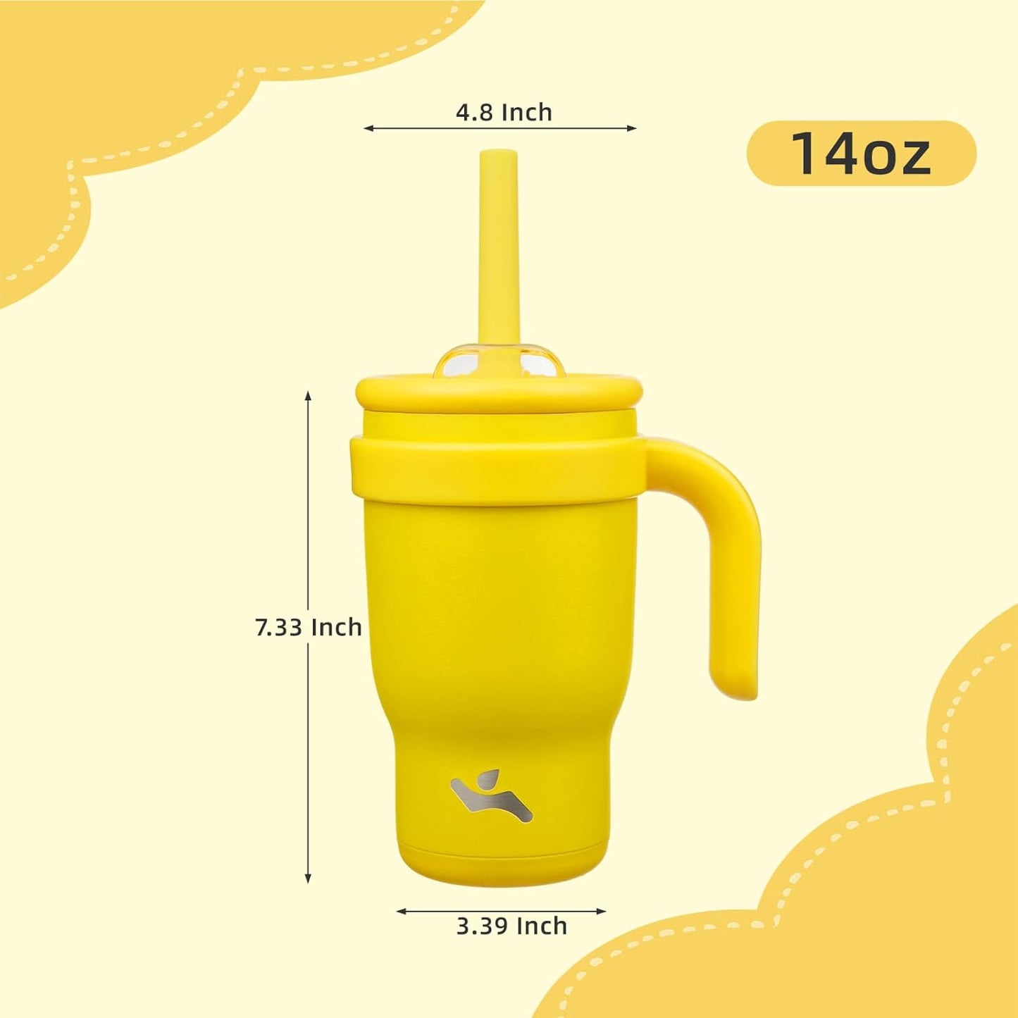 30 oz Tumbler with Handle and Straw, Insulated Travel Mug | Lime; BPA-free, spill-resistant tumbler with 2 straws and 2-in-1 lid for coffee, office, travel & daily use