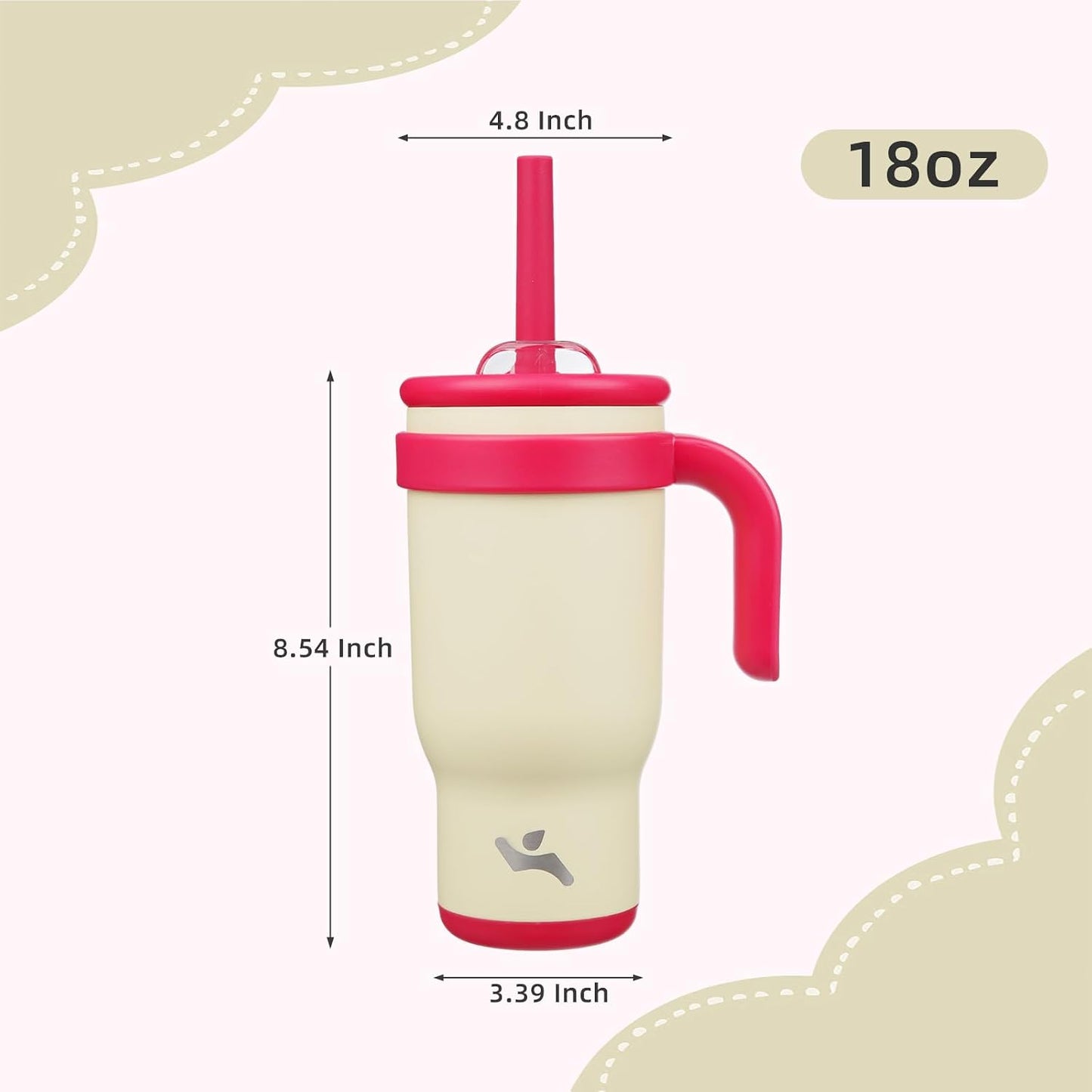 30 oz Tumbler with Handle and Straw, Insulated Travel Mug | Lime; BPA-free, spill-resistant tumbler with 2 straws and 2-in-1 lid for coffee, office, travel & daily use
