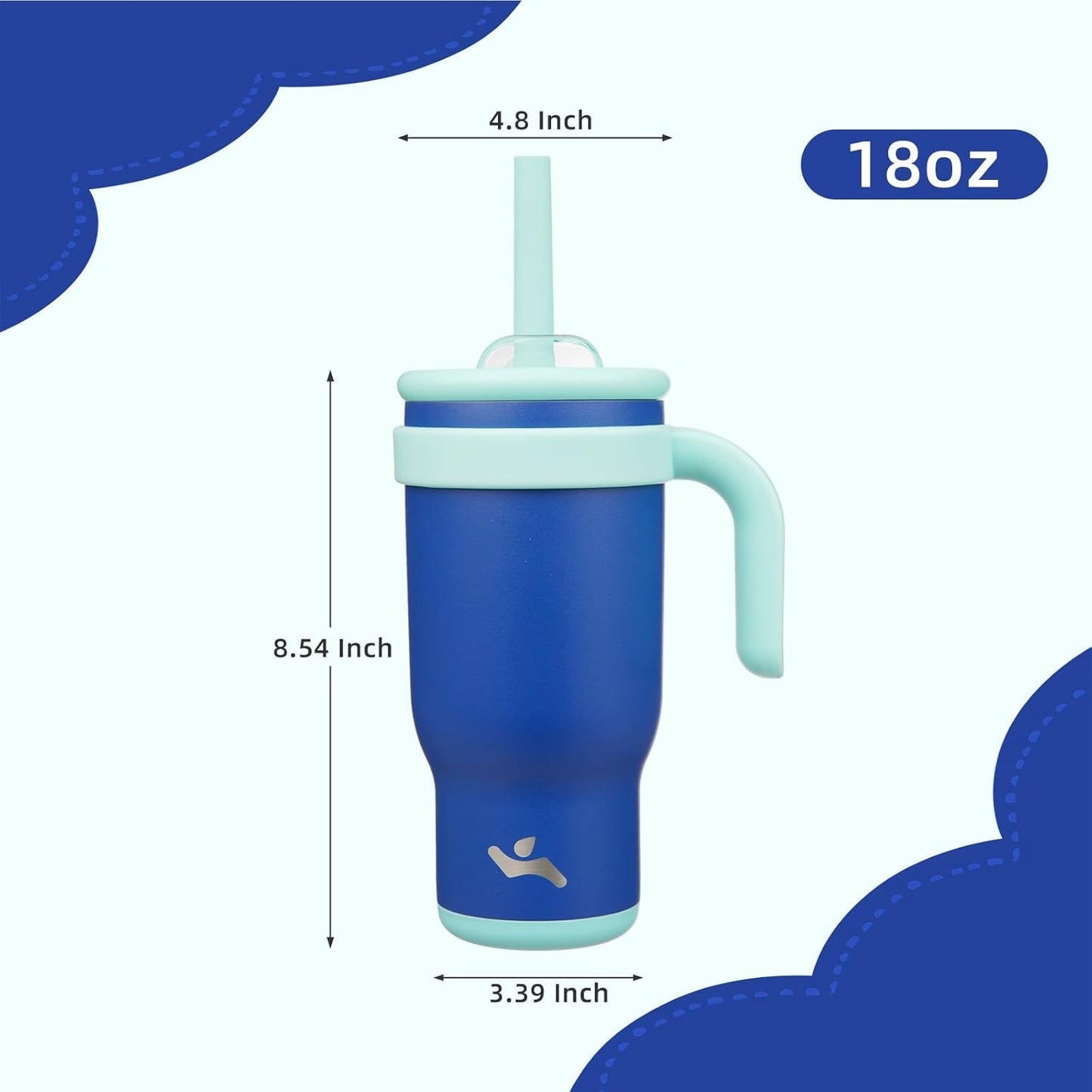 30 oz Tumbler with Handle and Straw, Insulated Travel Mug | Lime; BPA-free, spill-resistant tumbler with 2 straws and 2-in-1 lid for coffee, office, travel & daily use