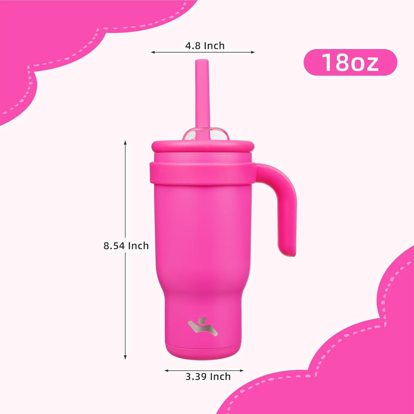 30 oz Tumbler with Handle and Straw, Insulated Travel Mug | Lime; BPA-free, spill-resistant tumbler with 2 straws and 2-in-1 lid for coffee, office, travel & daily use