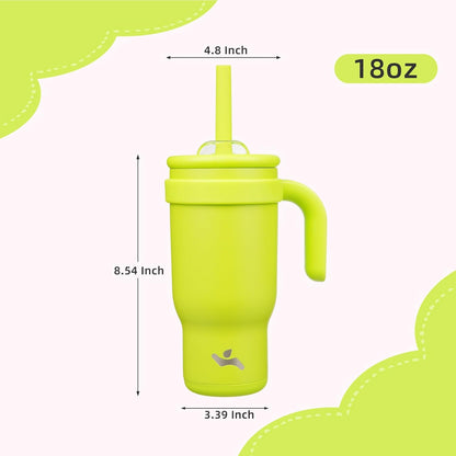 30 oz Tumbler with Handle and Straw, Insulated Travel Mug | Lime; BPA-free, spill-resistant tumbler with 2 straws and 2-in-1 lid for coffee, office, travel & daily use
