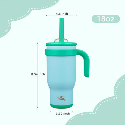 30 oz Tumbler with Handle and Straw, Insulated Travel Mug | Lime; BPA-free, spill-resistant tumbler with 2 straws and 2-in-1 lid for coffee, office, travel & daily use