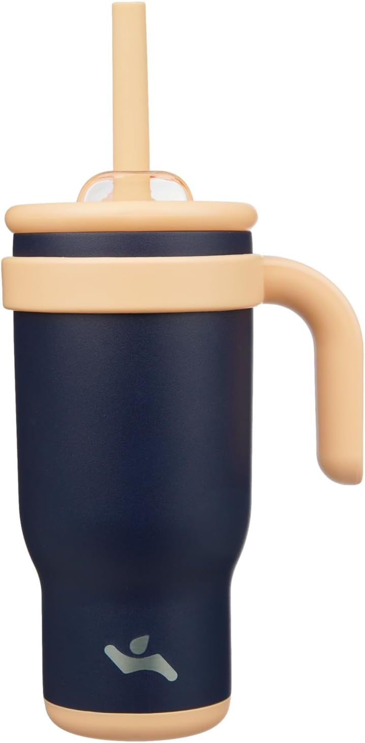 30 oz Tumbler with Handle and Straw, Insulated Travel Mug | Lime; BPA-free, spill-resistant tumbler with 2 straws and 2-in-1 lid for coffee, office, travel & daily use