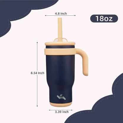 30 oz Tumbler with Handle and Straw, Insulated Travel Mug | Lime; BPA-free, spill-resistant tumbler with 2 straws and 2-in-1 lid for coffee, office, travel & daily use
