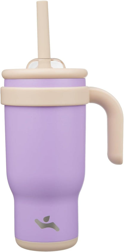 30 oz Tumbler with Handle and Straw, Insulated Travel Mug | Lime; BPA-free, spill-resistant tumbler with 2 straws and 2-in-1 lid for coffee, office, travel & daily use