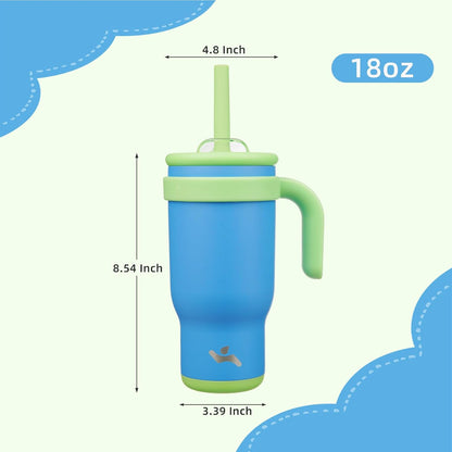 30 oz Tumbler with Handle and Straw, Insulated Travel Mug | Lime; BPA-free, spill-resistant tumbler with 2 straws and 2-in-1 lid for coffee, office, travel & daily use