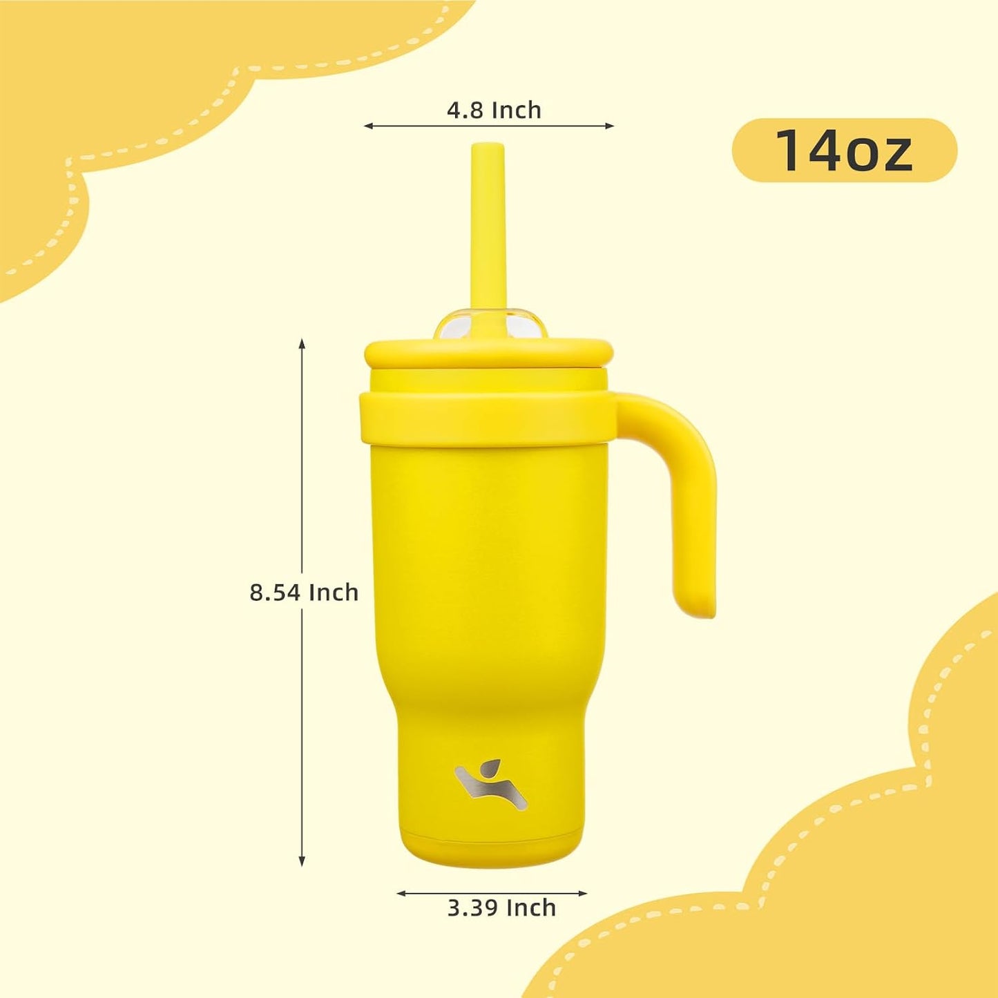 30 oz Tumbler with Handle and Straw, Insulated Travel Mug | Lime; BPA-free, spill-resistant tumbler with 2 straws and 2-in-1 lid for coffee, office, travel & daily use