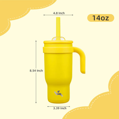 30 oz Tumbler with Handle and Straw, Insulated Travel Mug | Lime; BPA-free, spill-resistant tumbler with 2 straws and 2-in-1 lid for coffee, office, travel & daily use