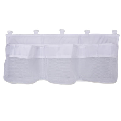 Mesh Bath Toy Organizer, Multifunctional Bathtub Toy Organizer with 3 Pockets Mesh Bath Storage Quick Drying Net Tidy with 5 Strong Suction Hooks for