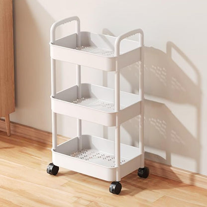 Baby Diaper Cart with Wheels and Handle 3 Tier Rolling Cart Diaper Organizer, Nursery Caddy Baby Organizer for Storage Baby Clothes, Wipes, Bibs, Changing Table Mats, White