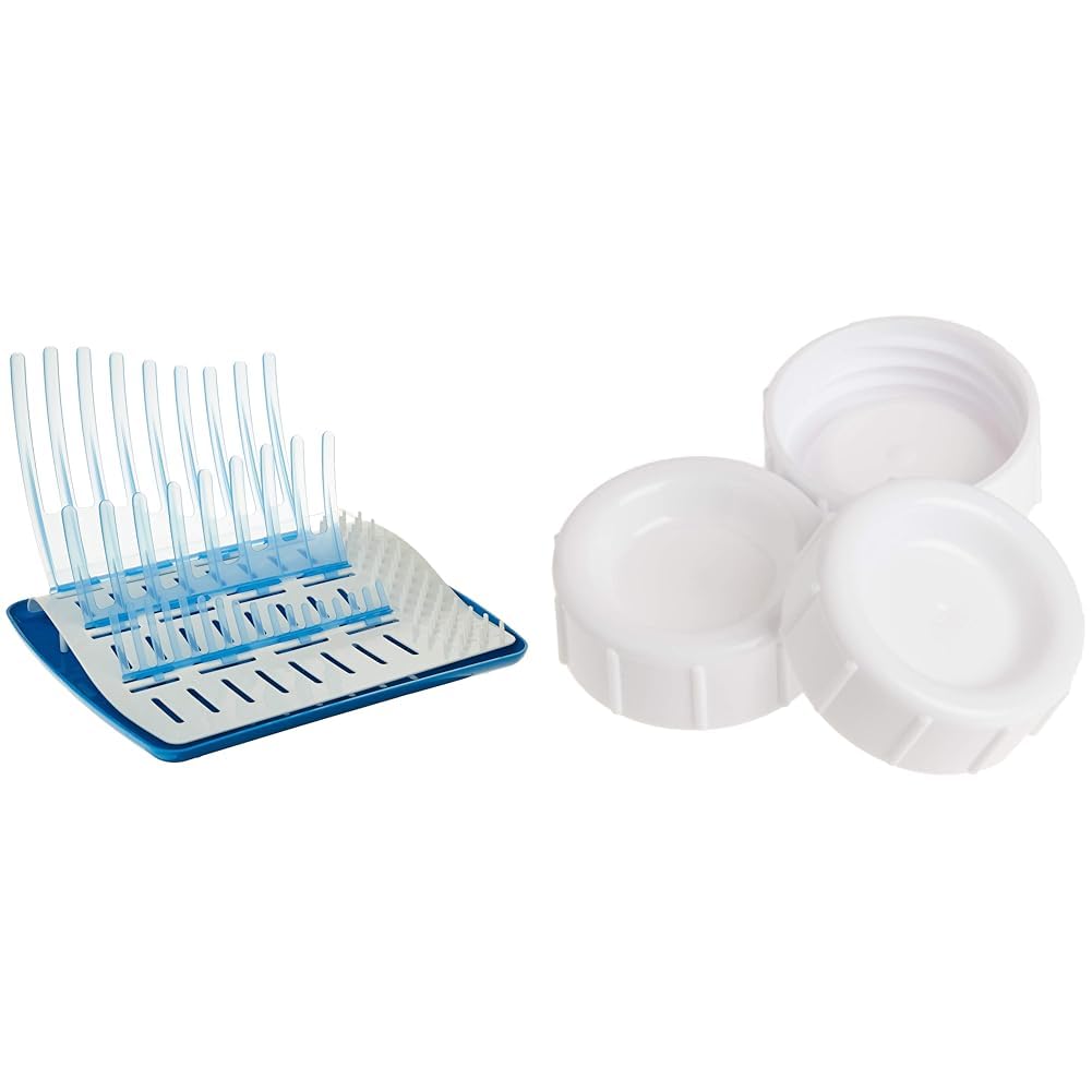 Folding Baby Bottle Drying Rack for 10 Narrow or 8 Wide-Neck Bottles Travel Caps 3-Pack for Natural Flow Bottles