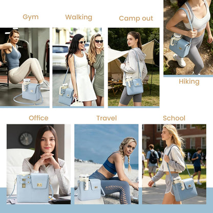 Outdoor Portable Crossbody Water Cup Purse Bag Water Bottle Carrier Bag with Phone Pocket Tumbler Carrier with Strap