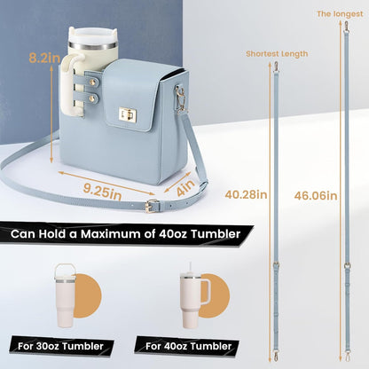 Outdoor Portable Crossbody Water Cup Purse Bag Water Bottle Carrier Bag with Phone Pocket Tumbler Carrier with Strap