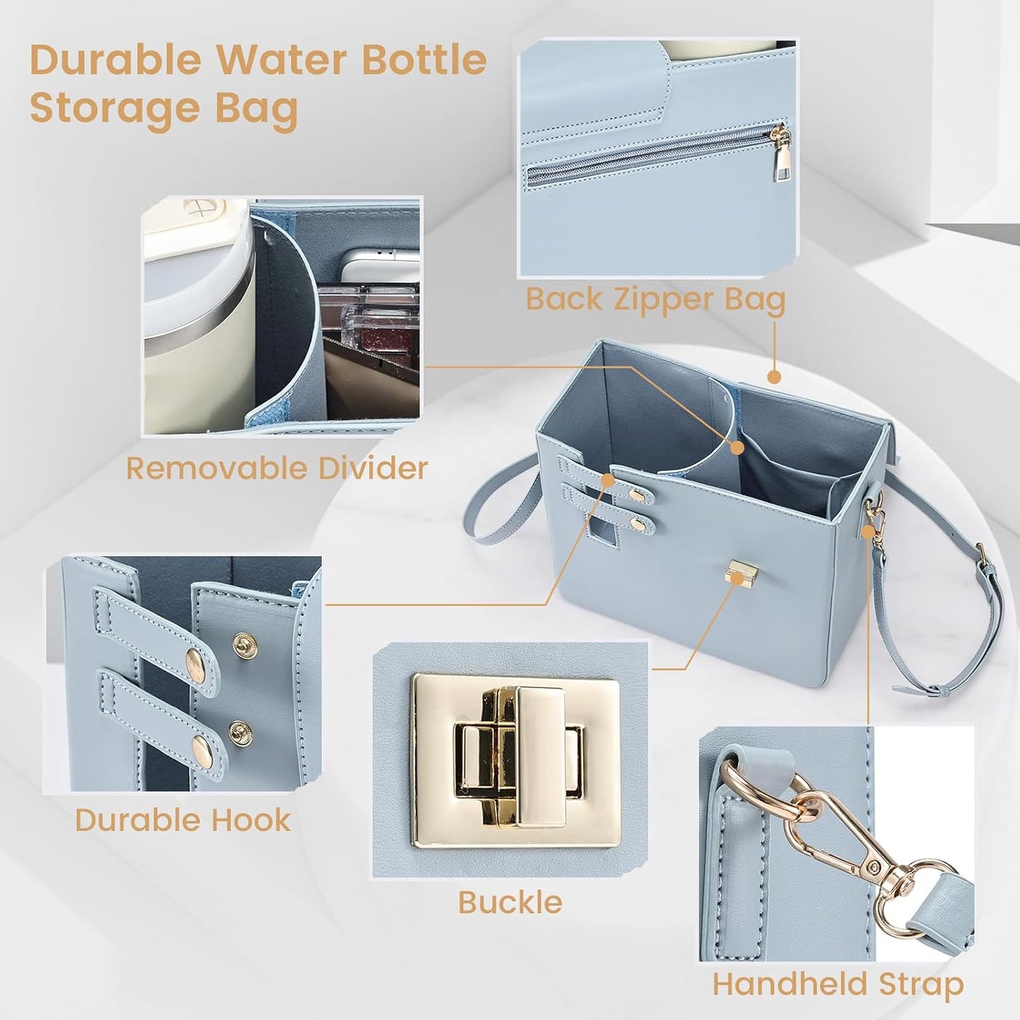Outdoor Portable Crossbody Water Cup Purse Bag Water Bottle Carrier Bag with Phone Pocket Tumbler Carrier with Strap