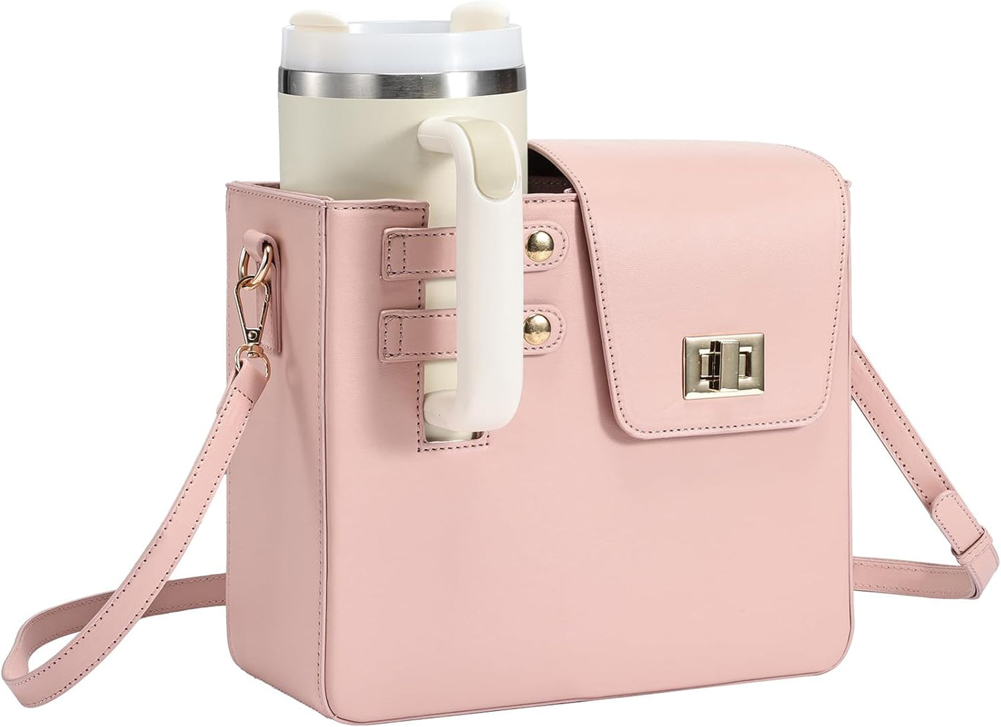 Outdoor Portable Crossbody Water Cup Purse Bag Water Bottle Carrier Bag with Phone Pocket Tumbler Carrier with Strap