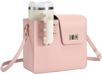 Outdoor Portable Crossbody Water Cup Purse Bag Water Bottle Carrier Bag with Phone Pocket Tumbler Carrier with Strap