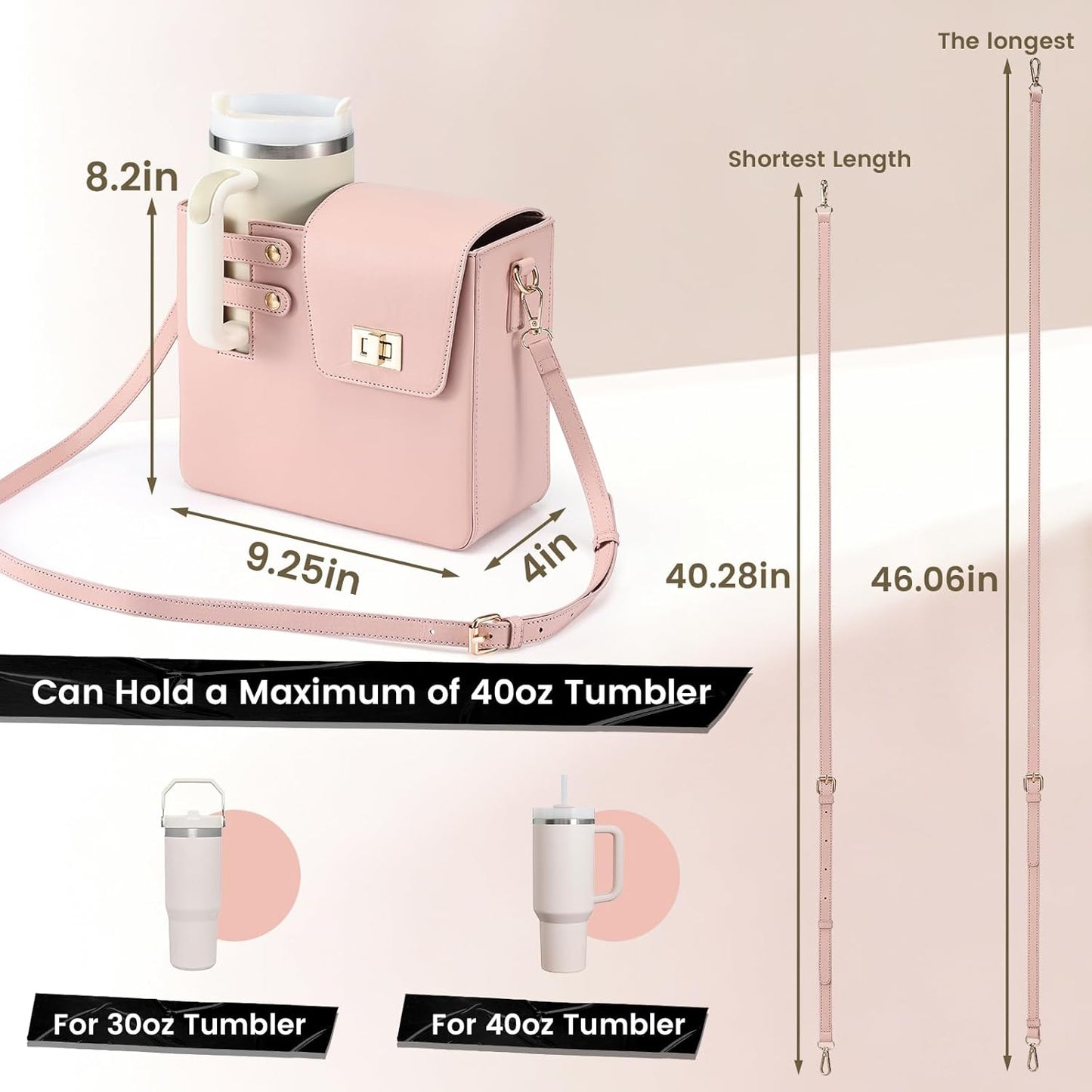 Outdoor Portable Crossbody Water Cup Purse Bag Water Bottle Carrier Bag with Phone Pocket Tumbler Carrier with Strap