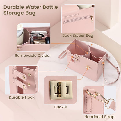 Outdoor Portable Crossbody Water Cup Purse Bag Water Bottle Carrier Bag with Phone Pocket Tumbler Carrier with Strap