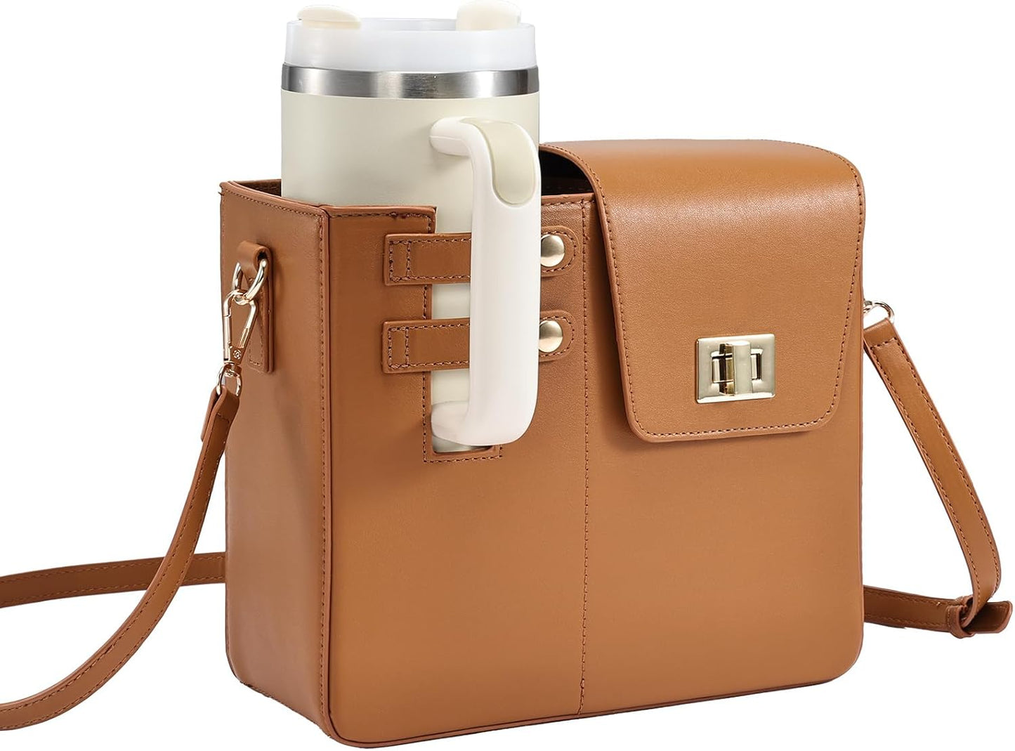 Outdoor Portable Crossbody Water Cup Purse Bag Water Bottle Carrier Bag with Phone Pocket Tumbler Carrier with Strap