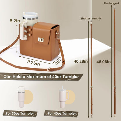 Outdoor Portable Crossbody Water Cup Purse Bag Water Bottle Carrier Bag with Phone Pocket Tumbler Carrier with Strap
