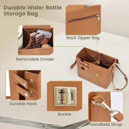 Outdoor Portable Crossbody Water Cup Purse Bag Water Bottle Carrier Bag with Phone Pocket Tumbler Carrier with Strap