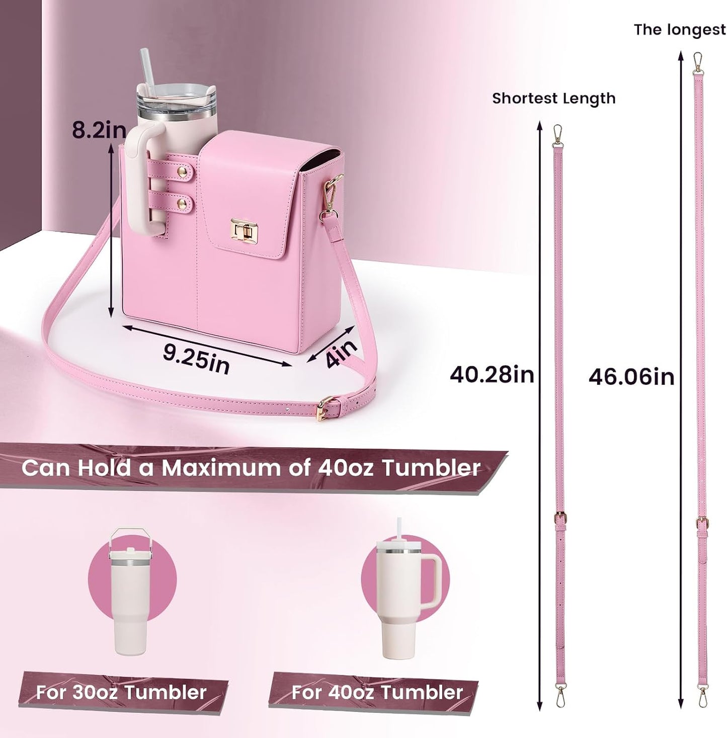 Outdoor Portable Crossbody Water Cup Purse Bag Water Bottle Carrier Bag with Phone Pocket Tumbler Carrier with Strap