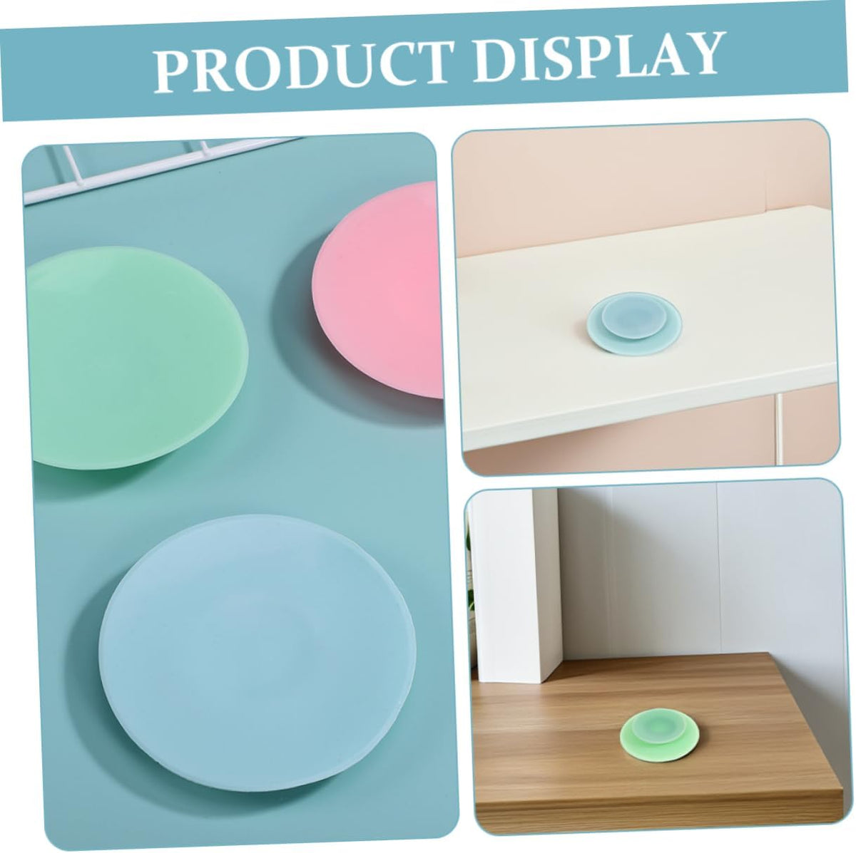 Double Sided Silicone Suction Cup Pad Boys and Girls Tableware Plate Bowl Sucker Suction Base for Plate Silicone Sucker for Boys and Girls