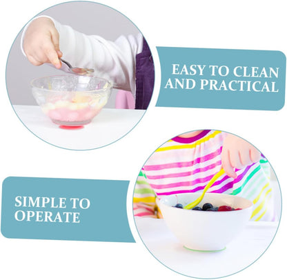 Double Sided Silicone Suction Cup Pad Boys and Girls Tableware Plate Bowl Sucker Suction Base for Plate Silicone Sucker for Boys and Girls