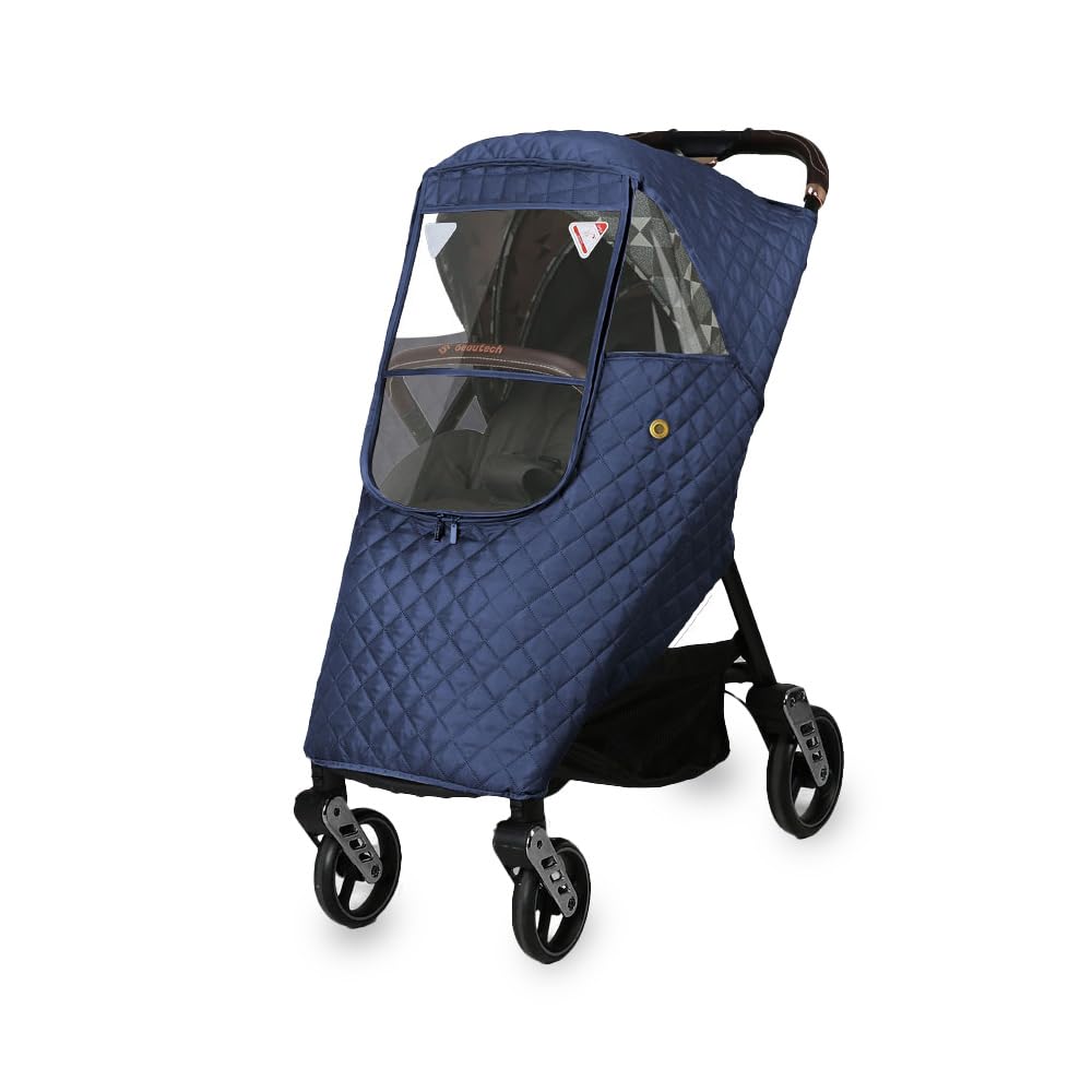 Rain Cover for Stroller, Universal Stroller Rain Cover Winter, Baby Travel Weather Shield Windproof and Waterproof Protect from Dust and Snow (Blue)