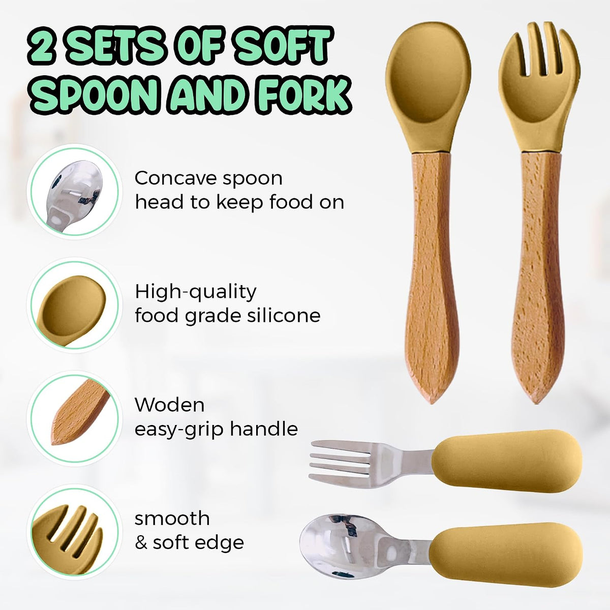 Baby Feeding Set 12 Piece Led Weaning Supplies Suction Bowl and Plate, Divided Plate, Spoon, Fork, Cup, Adjustable Bib Baby Self Feeding Utensils - Baby Feeding Supplies (Grey)