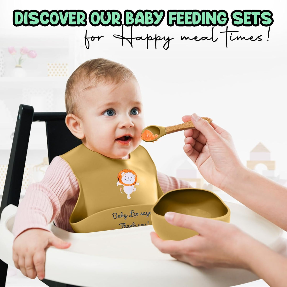 Baby Feeding Set 12 Piece Led Weaning Supplies Suction Bowl and Plate, Divided Plate, Spoon, Fork, Cup, Adjustable Bib Baby Self Feeding Utensils - Baby Feeding Supplies (Grey)