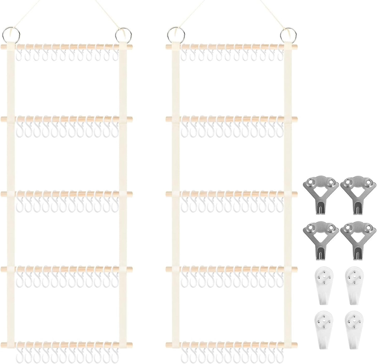 Bow Holder for Girls Hair Bows 52x17 inch, Beige Bow Clip Organizer